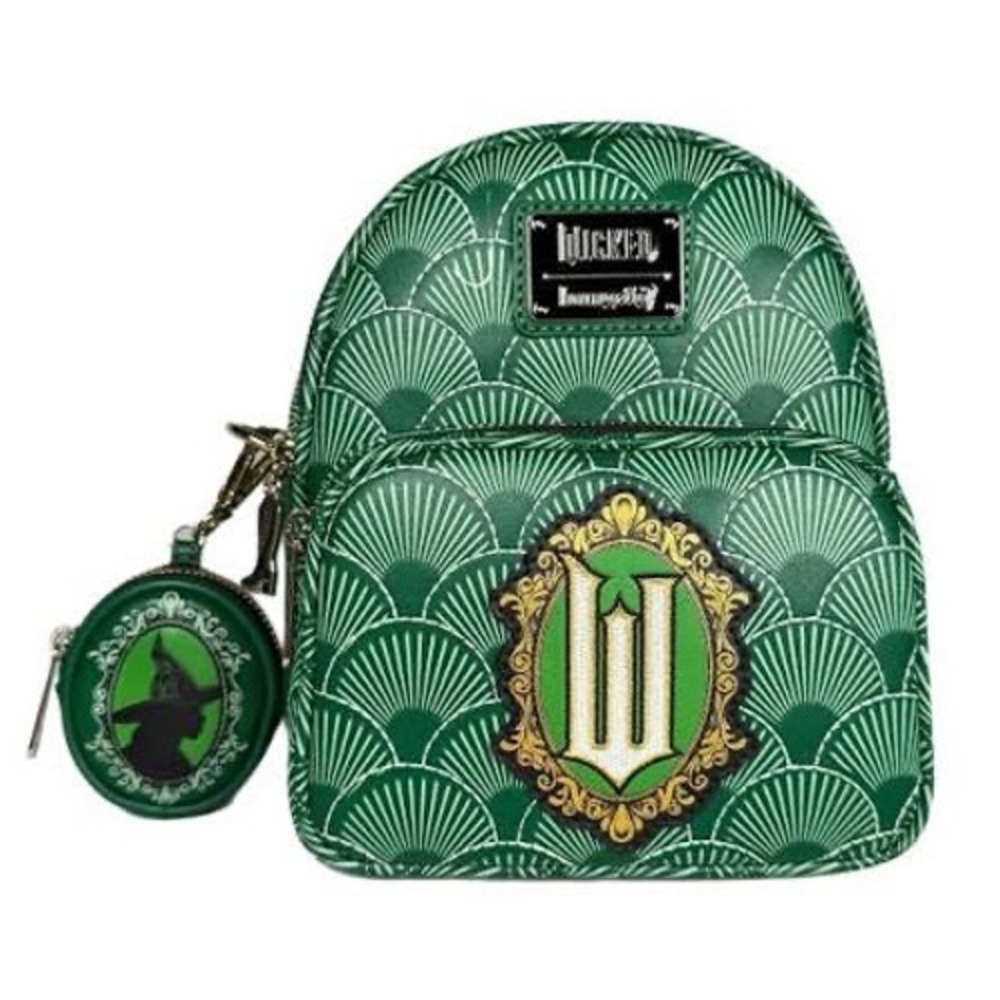 NWT Loungefly Wicked Green Elphaba Convertible Mini Backpack With Coin Pouch